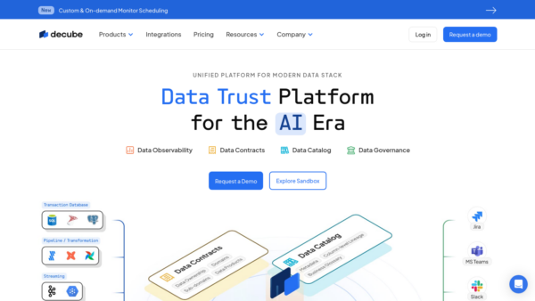 decube Website Screenshot