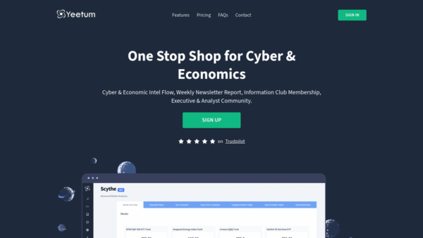 Yeetum Intelligence Platform Website Screenshot